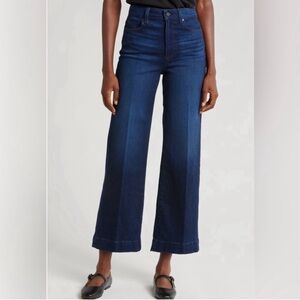PAIGE Blue Flare Wide-Leg Jeans High-Waisted